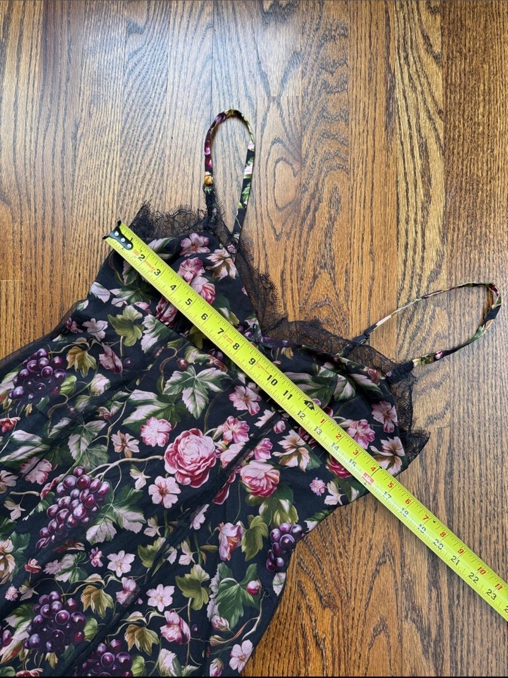 New Anthropologie Floral Fruit Mesh Dress Size M - Picture 8 of 9